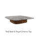 Taupe Ceramic Top & Teak Base