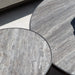 Boxhill's Moab Outdoor Round Coffee Table Travertine Top Close Look