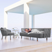 Boxhill's Moments Outdoor Lounge Chair lifestyle image with a woman sleeping on Moments 3-Seater Sofa