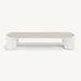 Aluminum White + Natural Travertine Top
