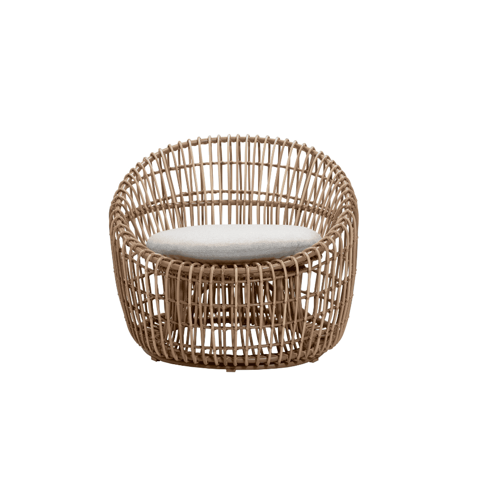 Boxhill's Nest Round Rattan Chair front view in white background