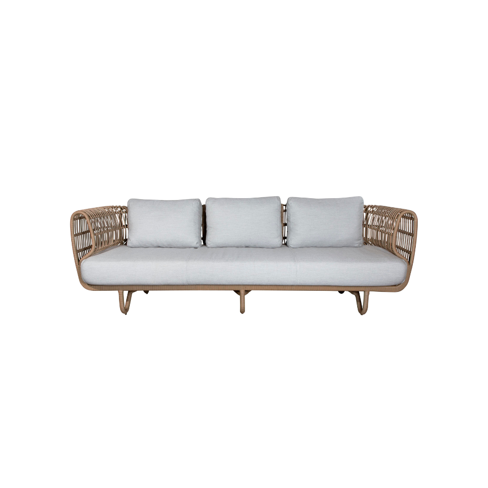 Boxhill's Nest Sofa 3 Seater natural, front view in white background