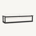 Rectangular upholstered sofa black aluminum frame and white with contrasting white cushion, clean modern design