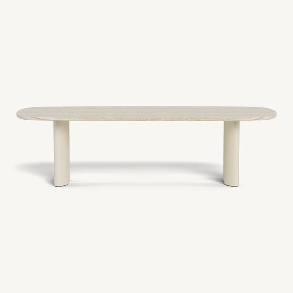 Aluminum Bone Frame + Travertine Natural Top