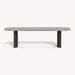 Aluminum Bronze Frame + Travertine Dark Grey Top
