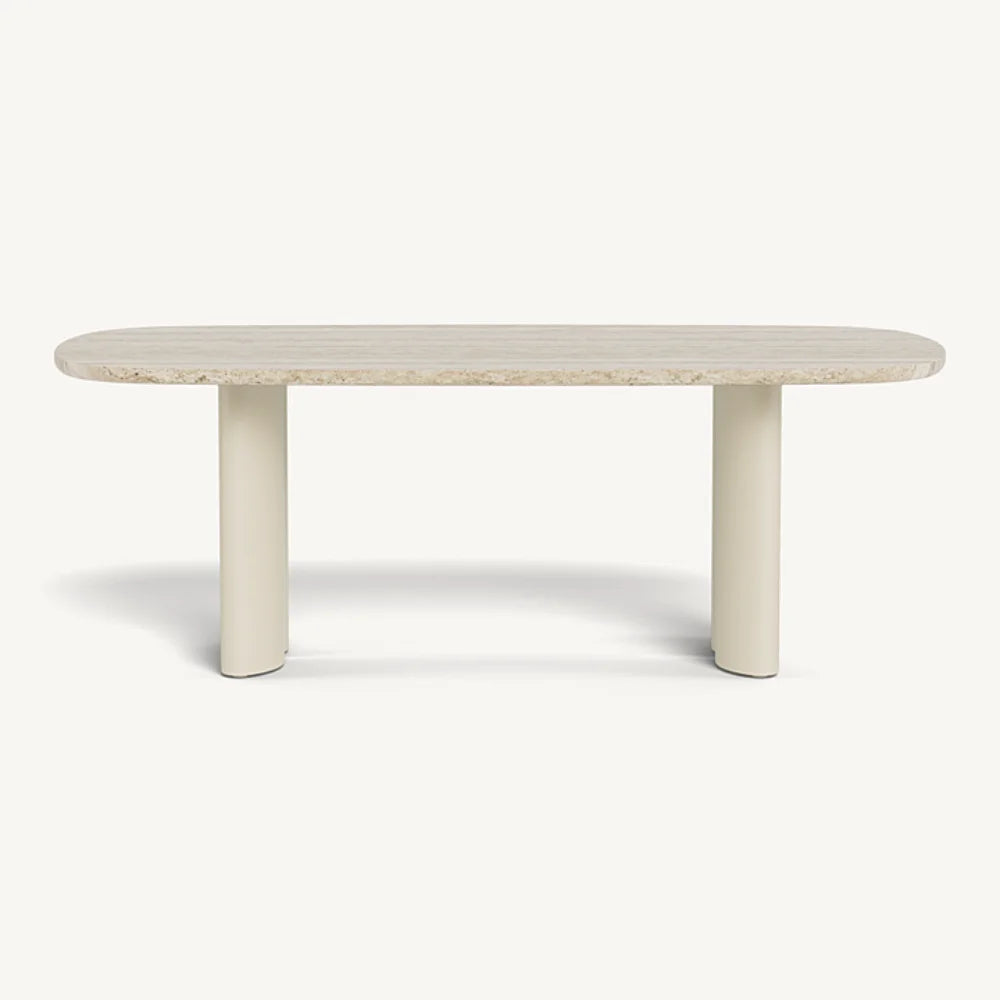 Aluminum Bone Frame + Travertine Natural Top