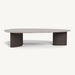 Aluminum Bronze Frame + Travertine Dark Grey Top