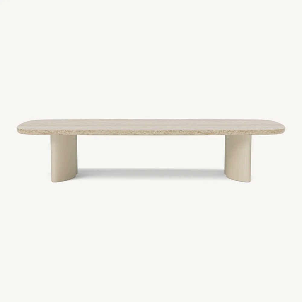 Aluminum Bone Frame + Travertine Natural Top