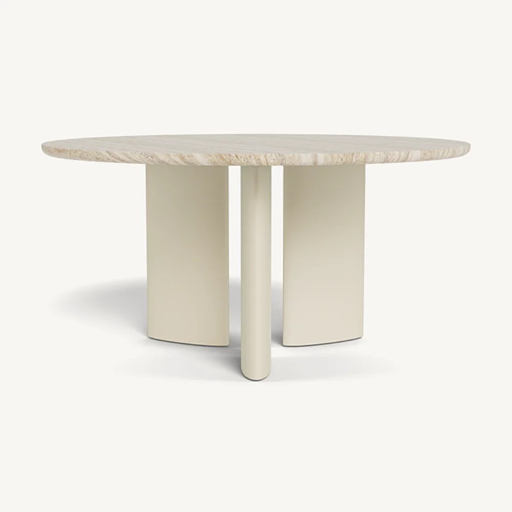 Aluminum Bone Frame + Travertine Natural Top