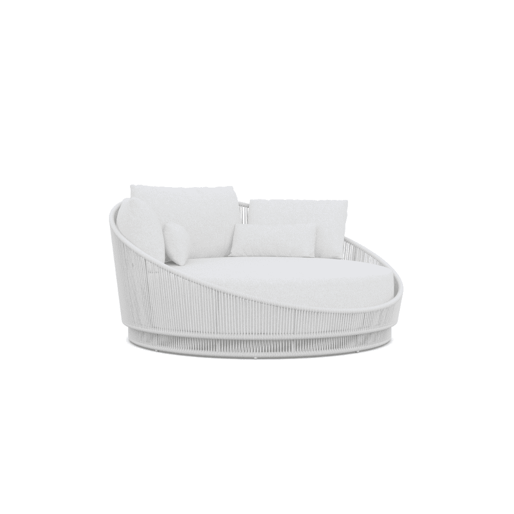 Boxhill's Palma Daybed White Mist front side view in white background