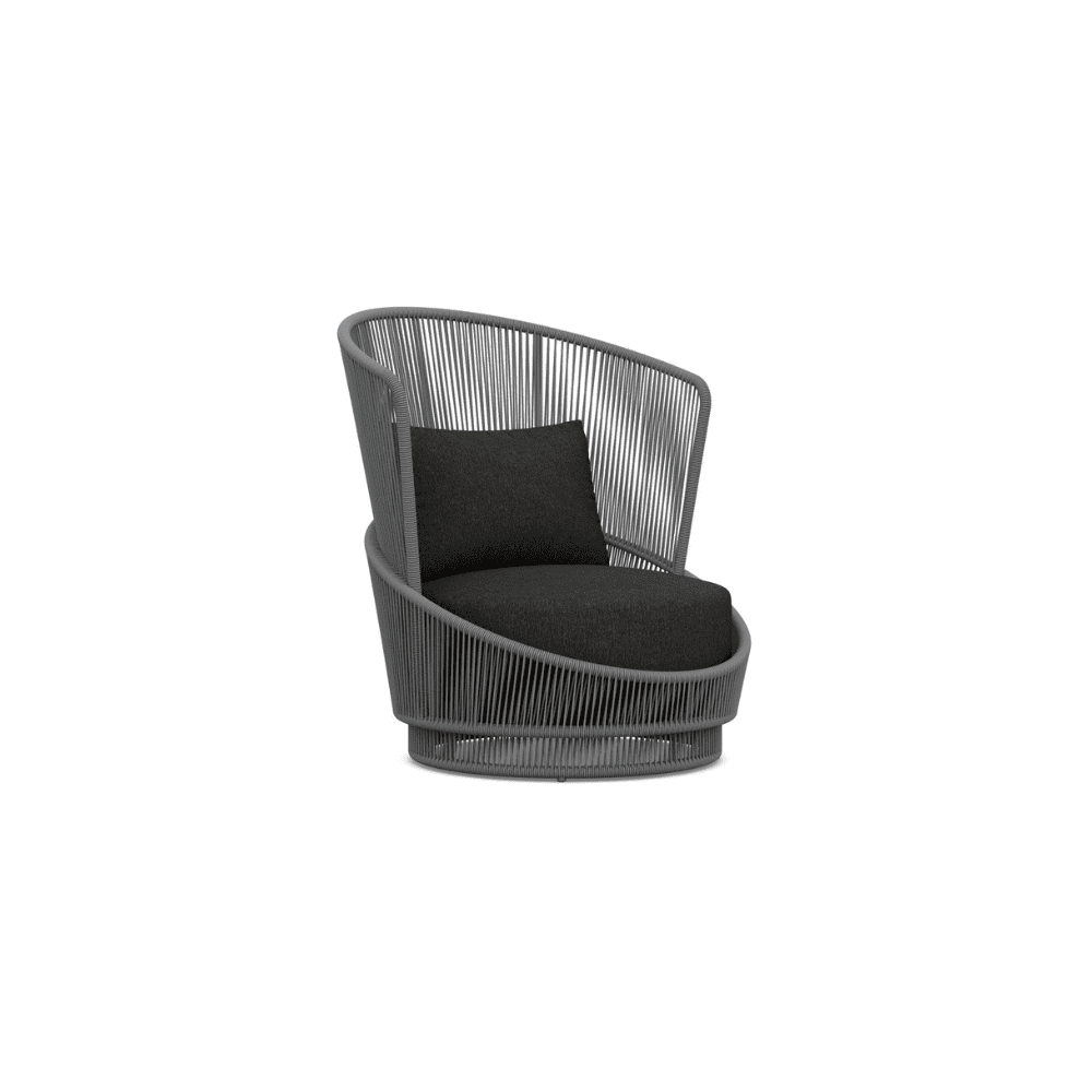 Boxhill's  Palma Outdoor Swivel Club Chair Mocha front side view in white background