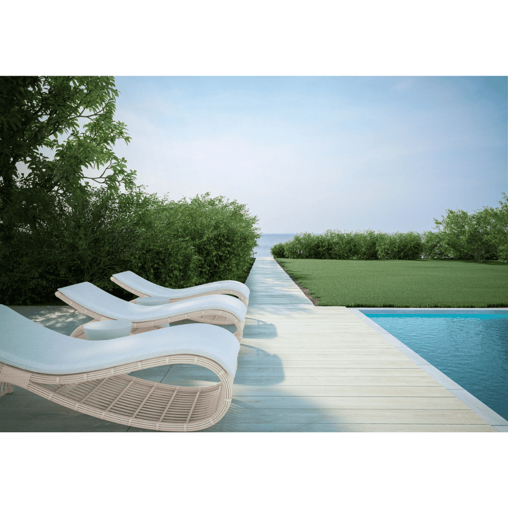 Boxhill's Paloma Waive Chaise Lounge lifestyle image at pool side