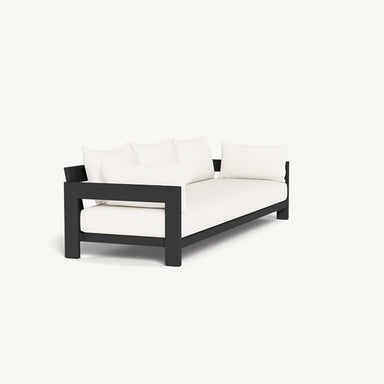 A black and white aluminum frame outdoor 3 seater sofa, showcasing a modern and stylish design.
