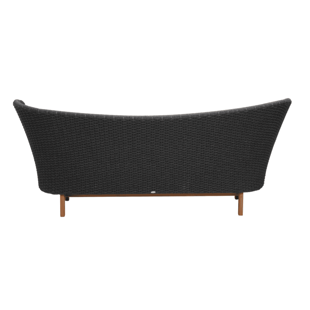 Boxhill's Peacock dark grey outdoor wing 3-seater sofa back view on white background