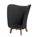 Boxhill's Peacock dark grey outdoor wing highback chair without cushion on white background