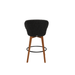 Boxhill's Peacock dark grey outdoor bar chair with teak legs back view on white background