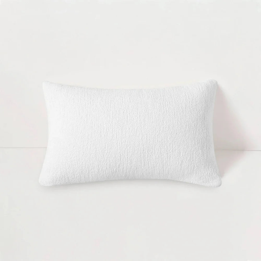 Pebble White Outdoor Rectangular Lumbar Pillow