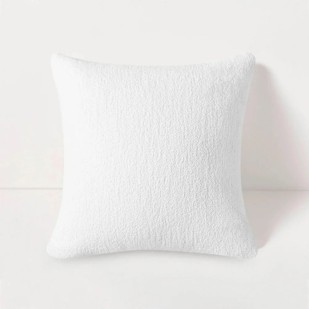 Pebble White Outdoor Square Throw Pillow