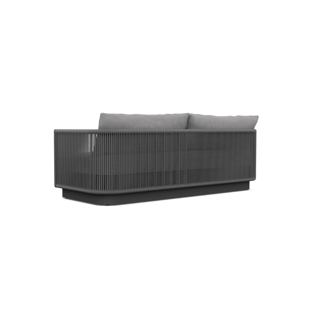 Boxhill's Porto 3 Seat Outdoor Sofa Charcoal back side view in white background