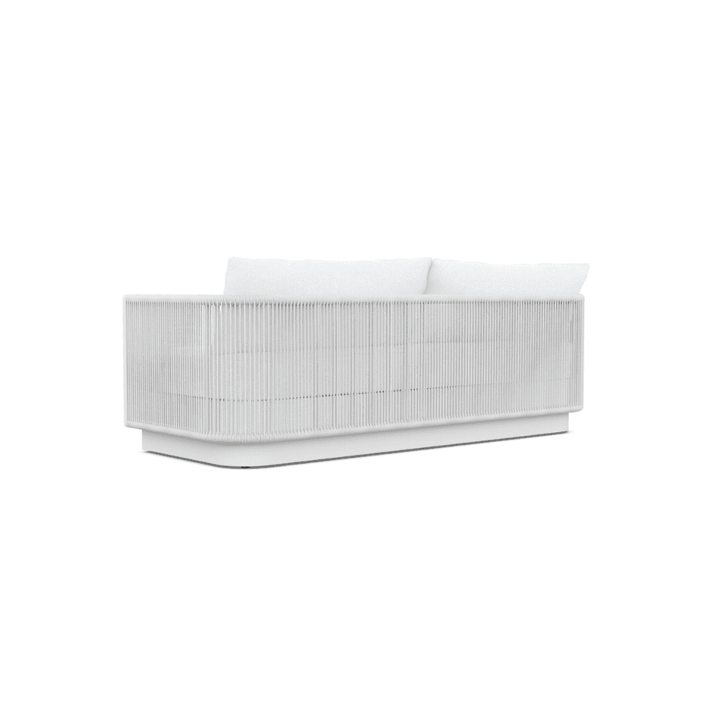 Boxhill's Porto 3 Seat Outdoor Sofa White back side view in white background