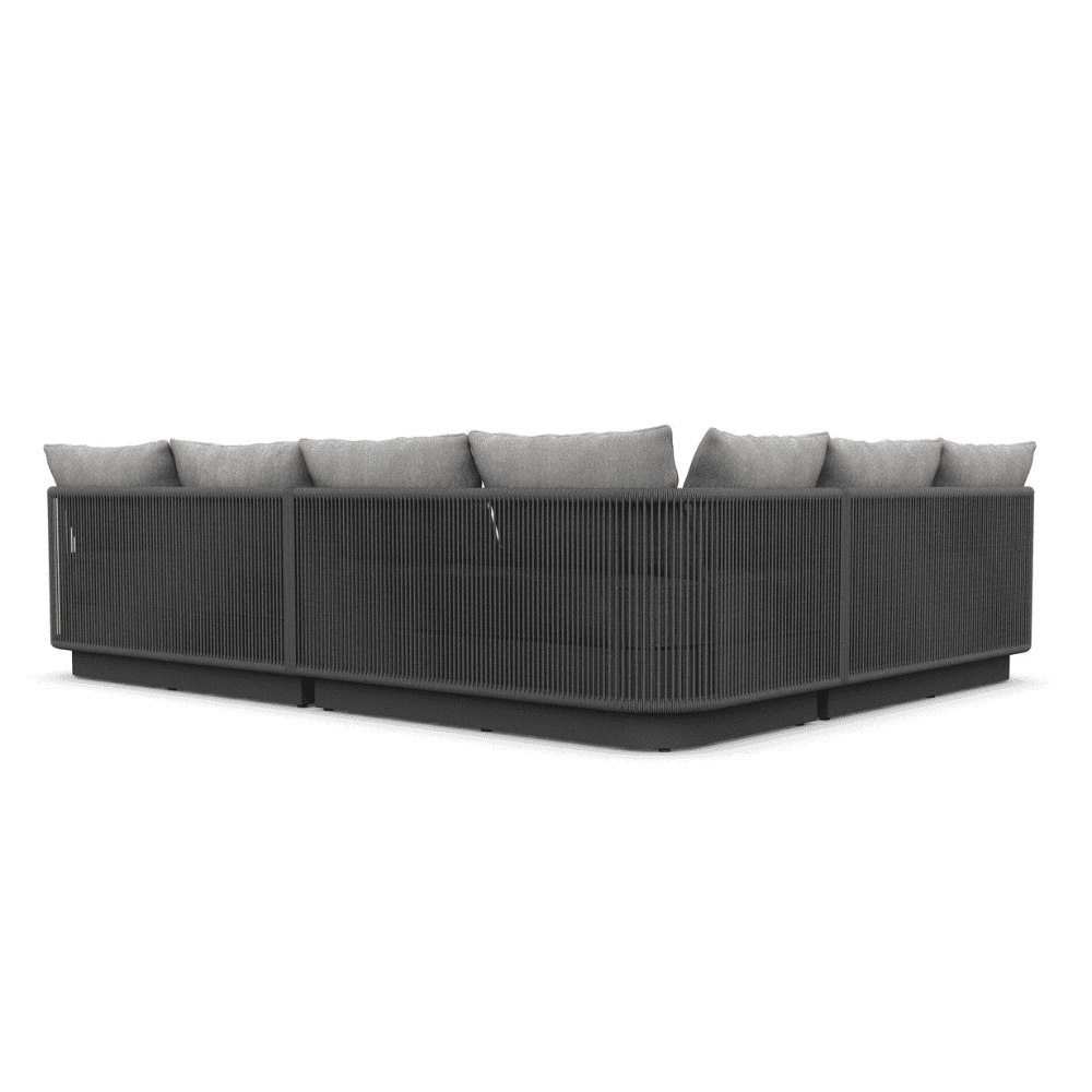 Boxhill's Porto Outdoor Sectional Sofa Charcoal back view in white background