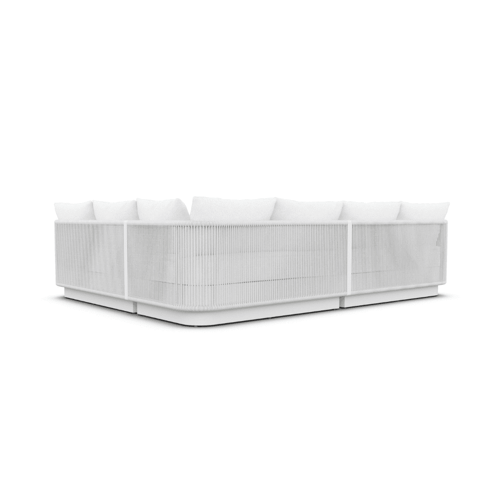 Boxhill's Porto Outdoor Sectional Sofa White back view in white background