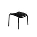 Black aluminum framed outdoor footrest on a white background