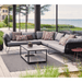  Boxhill's Horizon dark grey outdoor sectional sofa with grey cusion placed beside glass wall, with grey rectangular table
