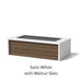 Select Finish: Satin White + Walnut