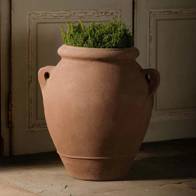 large plant pot for olive tree Italian Terracotta Naturale Olive Urn with Handles — Boxhill & Co., LLC