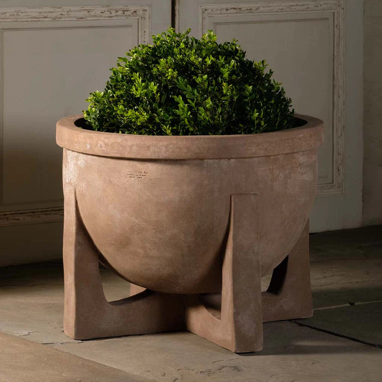 terracotta plant pot stands Naturale Bowl on Stand | Handmade Terra Cotta