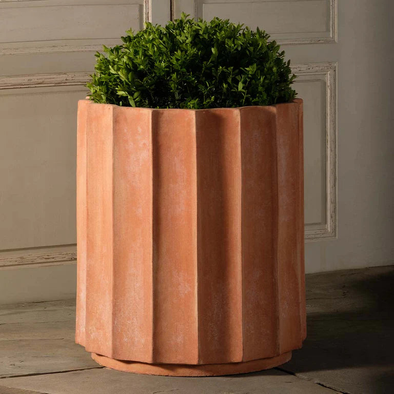 Italian Terracotta Column Pot planted 27"