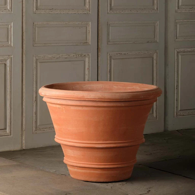 Boxhill's Italian Terracotta Molded Rolled Rim Vase unplanted