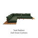 Teak Platform - Dark Green Cushion