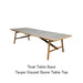 Teak Frame / Glazed Stone Taupe Top