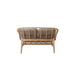  Boxhill's String light brown outdoor 2-seater sofa-teak frame back view on white background