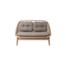  Boxhill's String light brown outdoor 2-seater sofa-teak frame front view on white background