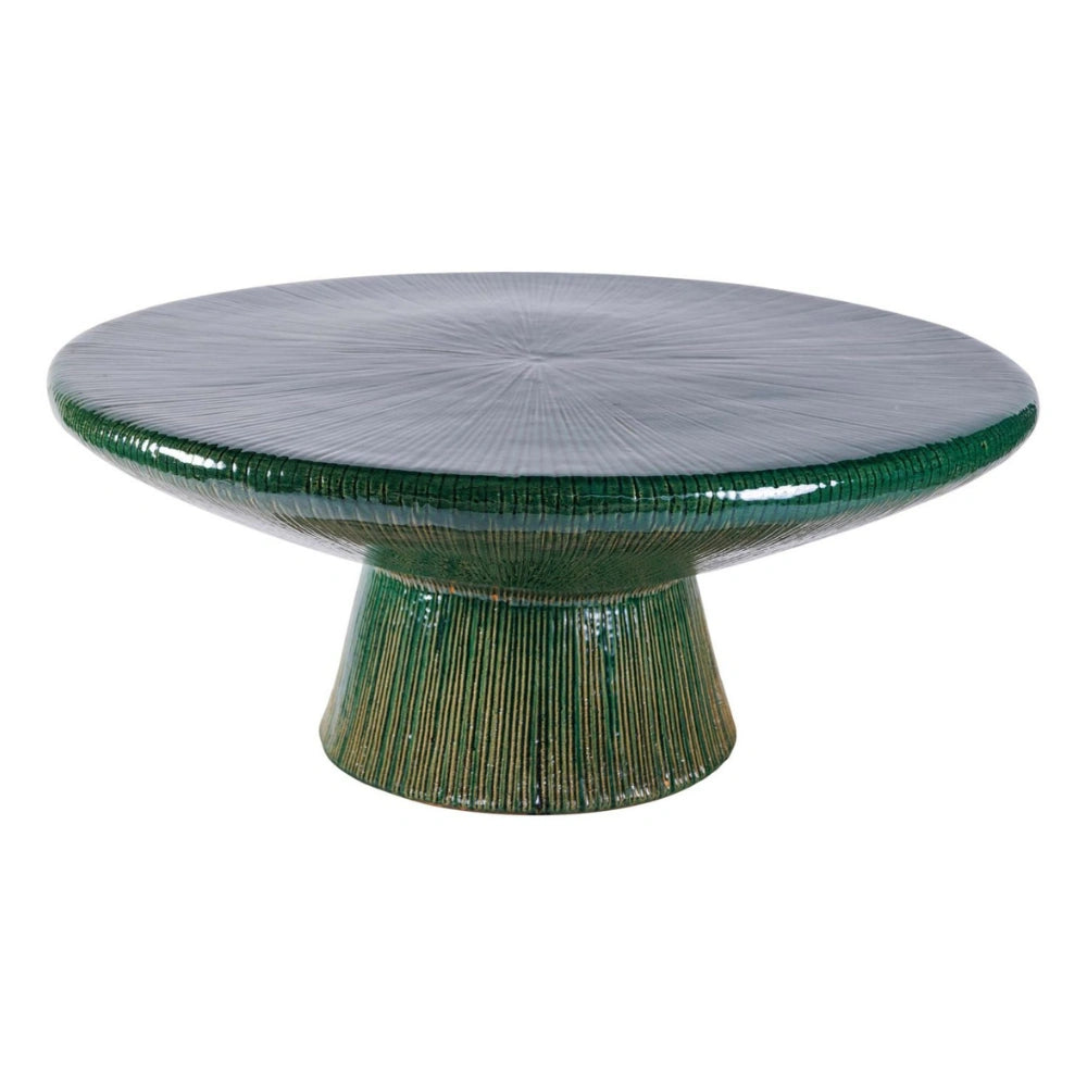 Sunburst Emerald Ceramic Outdoor Coffee Table