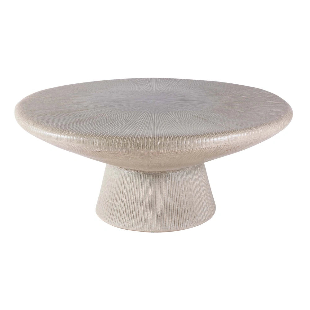 Sunburst Olive Ceramic Outdoor Coffee Table