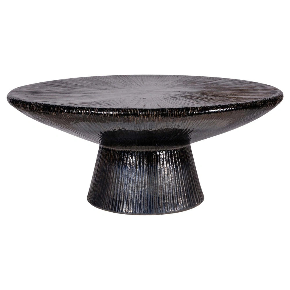 Sunburst Smoke Ceramic Outdoor Coffee Table