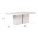 Tama Rectangle Dining Table Double Pedestal Dimensions