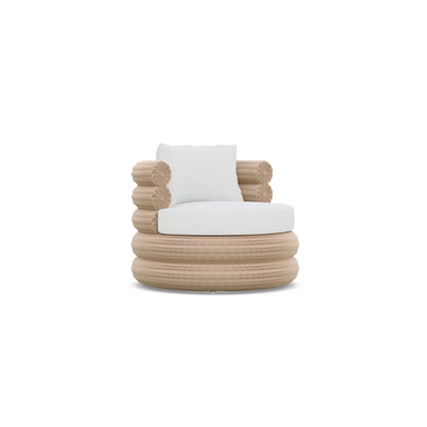 Boxhill's Texoma Outdoor Swivel Club Chair front side view in white background