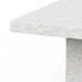 Close-up of square white speckled concrete outdoor counter table on a white background