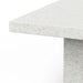 Close-up of a white speckled texture square outdoor dining table against white background