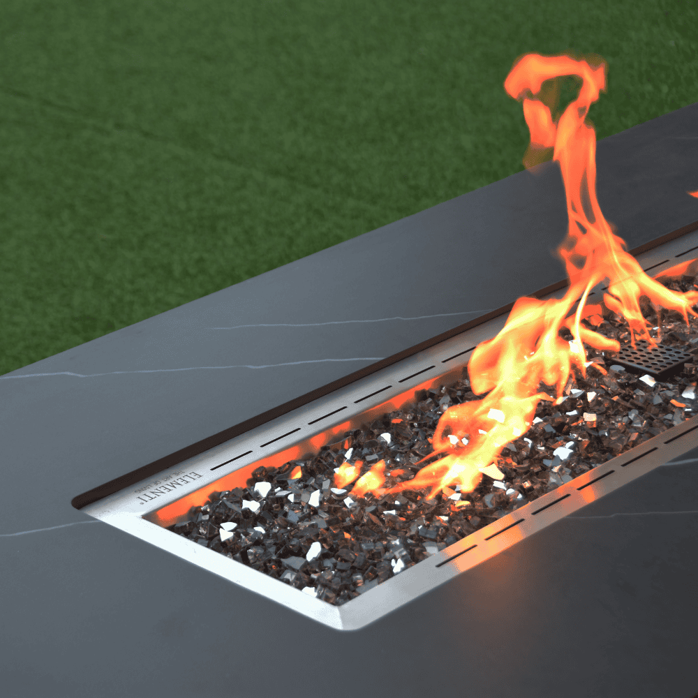Boxhill's Varna Marble Porcelain Outdoor Fire Table close view