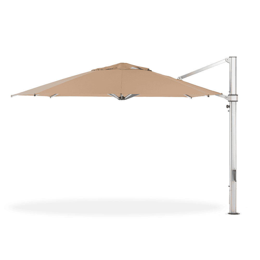 henry 8 ft aluminum cantilever patio umbrella in beige Veil Cantilever Outdoor Umbrella