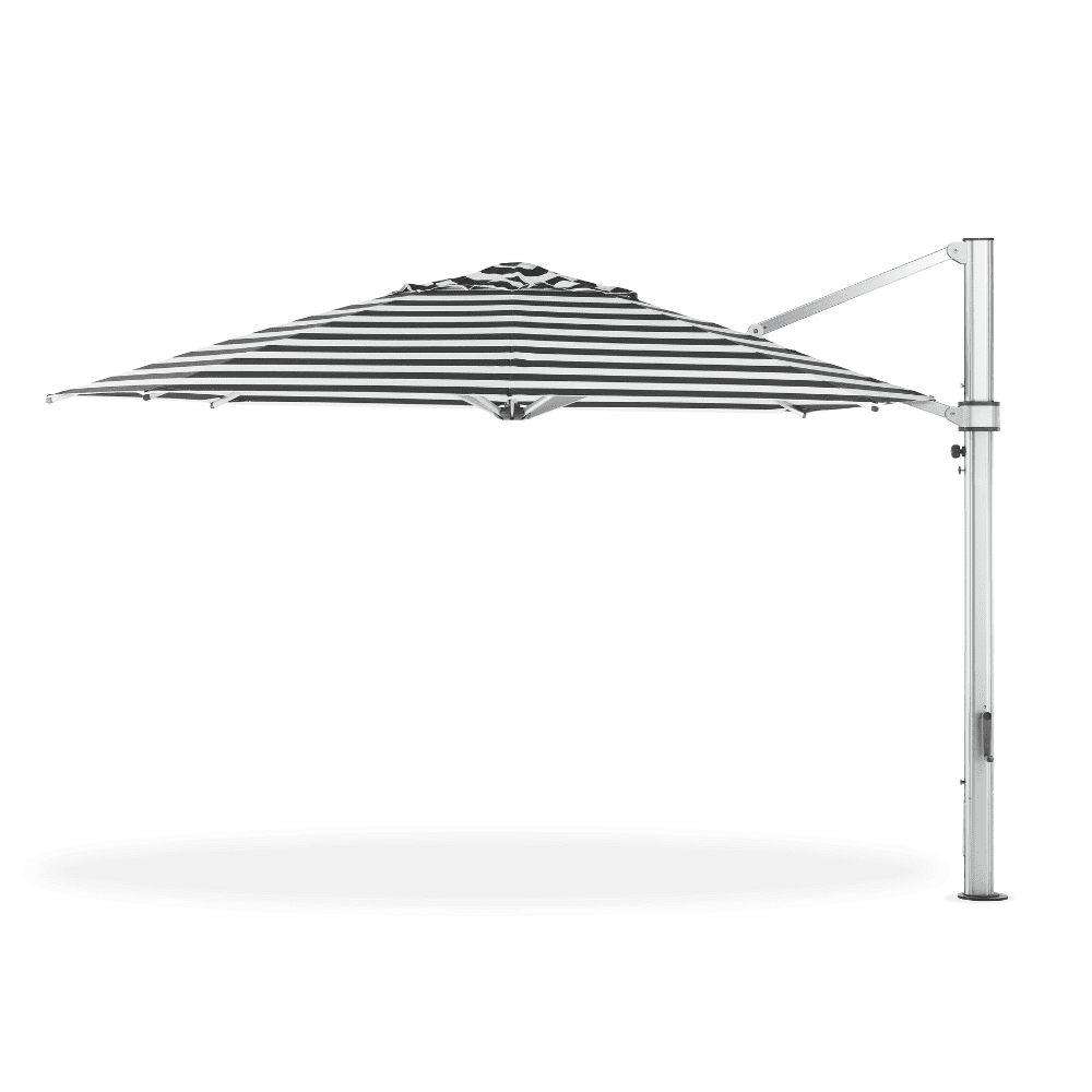 black and white cantilever patio umbrella WestinTrends 10 ft Outdoor Solar LED with Base Weights, Dark Green is water Arlmont & Co. Vanelope 10'