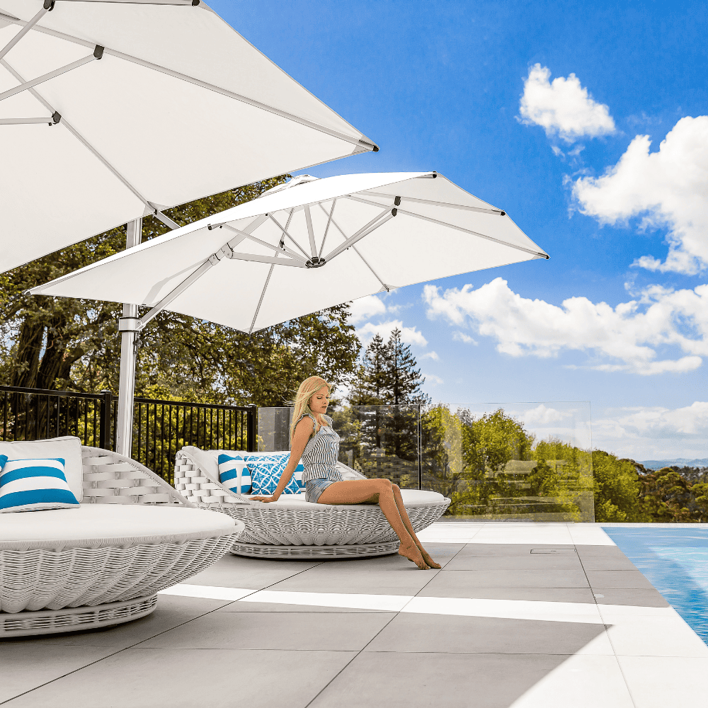 cantiliver patio umbrella square Veil Cantilever Umbrella