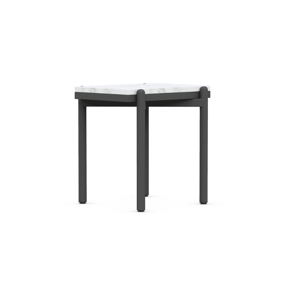 Boxhill's Verano Outdoor Side Table Charcoal front side view in white background