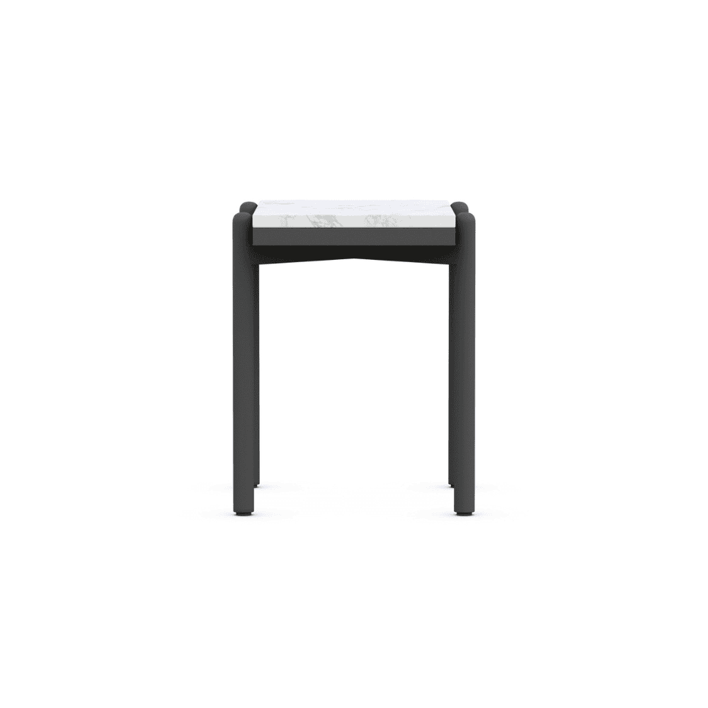 Boxhill's Verano Outdoor Side Table Charcoal front view in white background